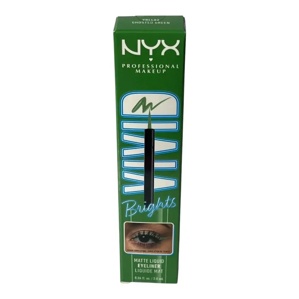 NEW NYX Vivid Brights Longwear Liquid EYE LINER Ghosted Green Prof Makeup NIP!